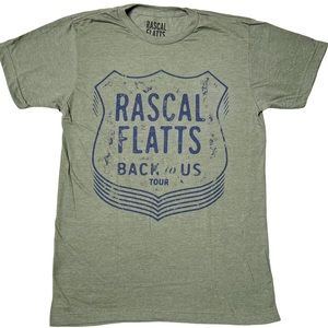 NWOT Rascal Flatts Back To US Tour 2018 Graphic T-Shirt Green Unisex Sz S